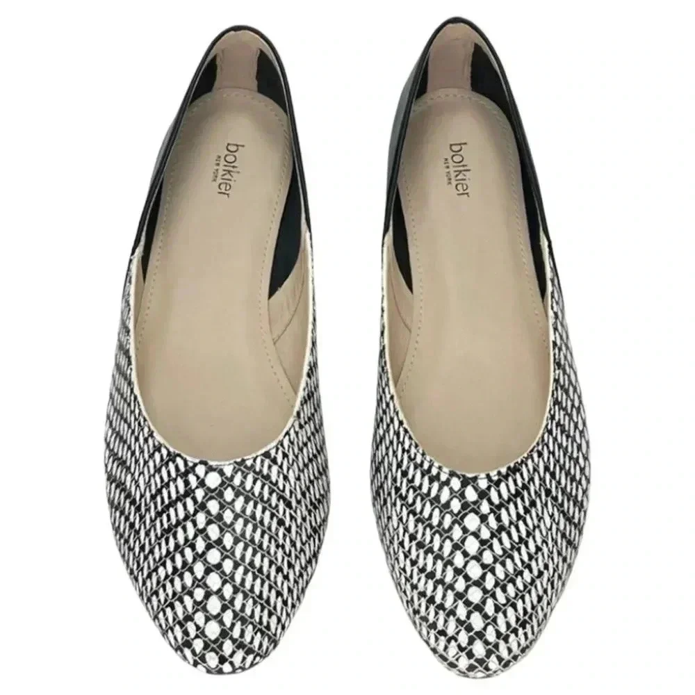 Botkier Britt Womens Flats 5M Leather Snake Print Slip On